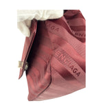 Balenciaga Burgundy Satin Jacquard Round S Lock Shoulder Bag