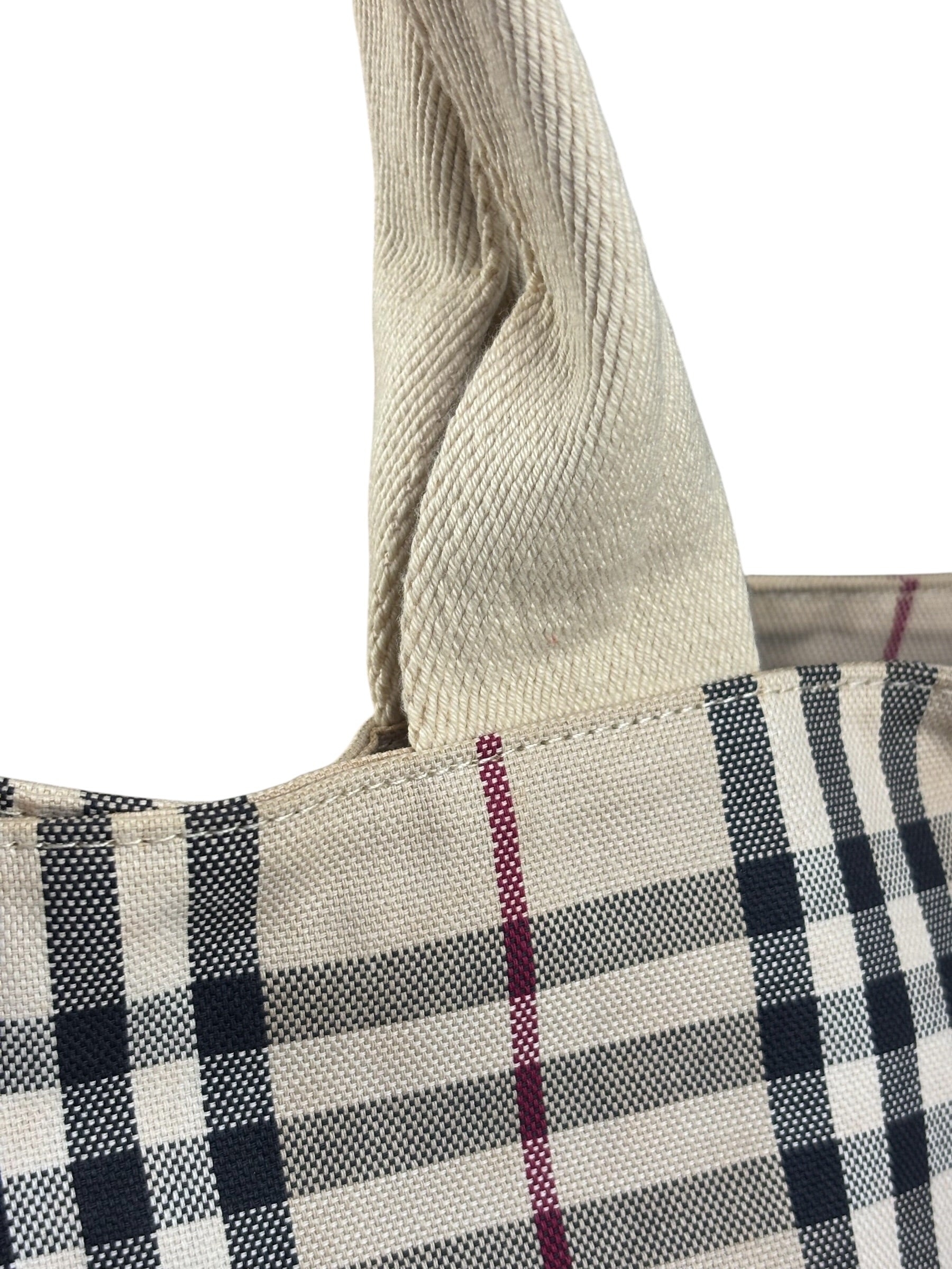 Burberry Vintage Canvas House Check Tote Bag