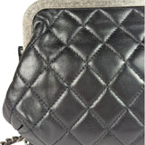 Chanel Black Python Leather Kiss-Lock Flap Bag 2015