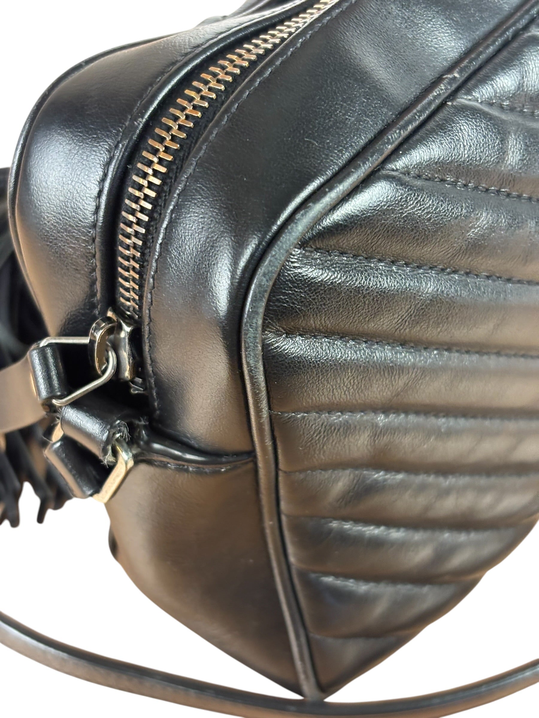 Yves Saint Laurent Black Leather Lou Camera Bag