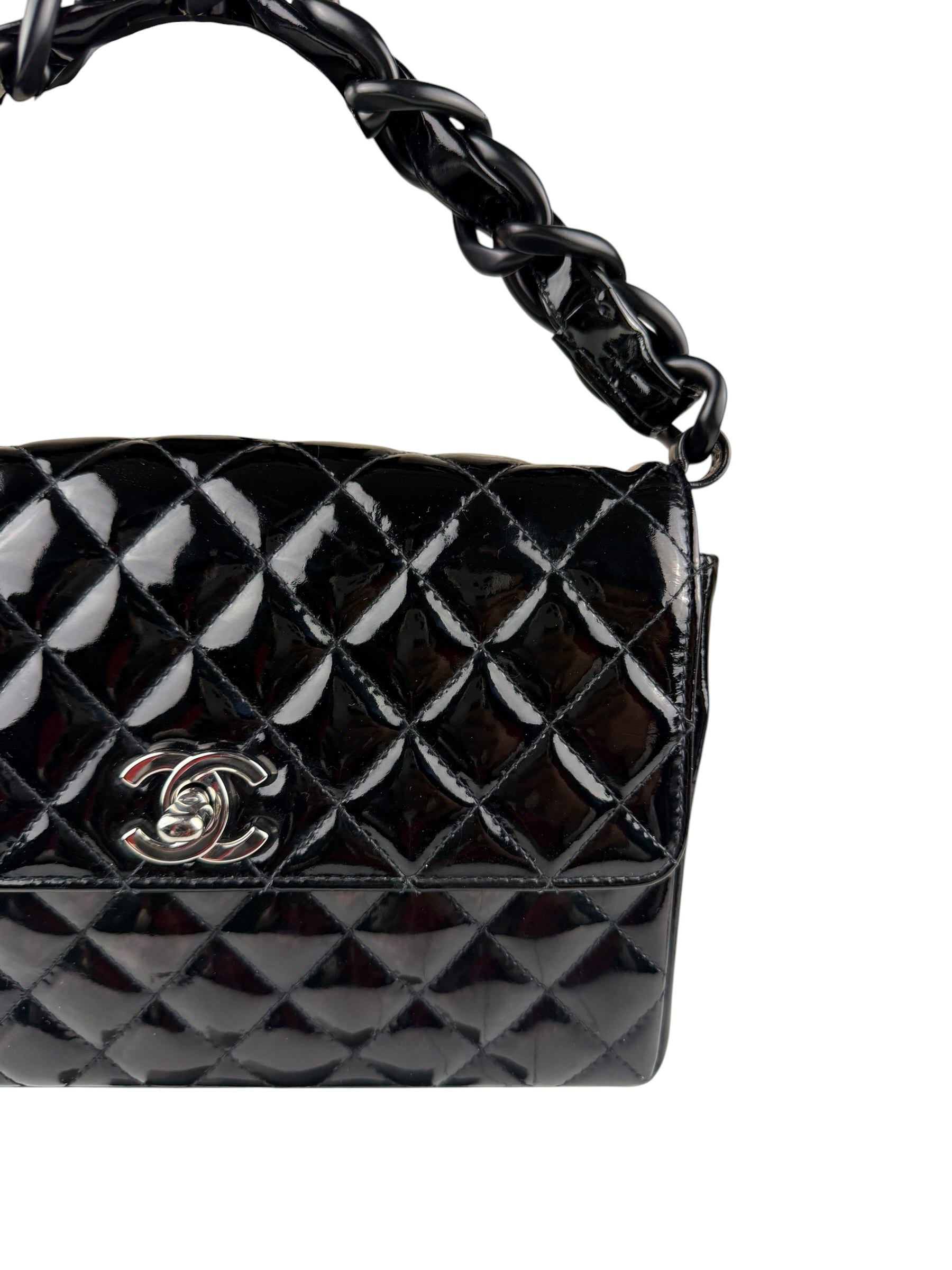 Chanel Vintage Black Leather In The Business Flap Handbag 1996