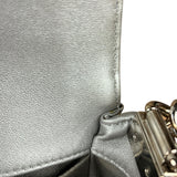 Chanel CC Silver Lambskin Quilted Boy Bag Red Stingray 2012