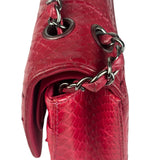Chanel Classic Double Flap Python Bag Pink 2014