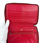 Hermes Rouge Epsom Leather Vintage Organizer Wallet