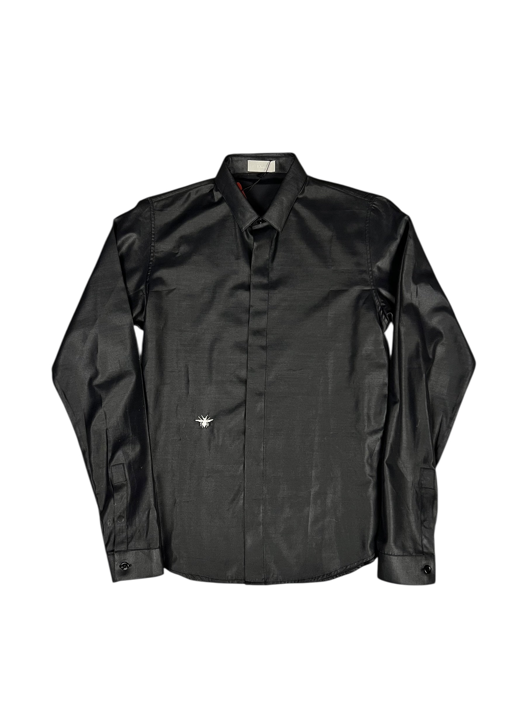 Christian Dior Bee Black Polyester Button-Up Shirt