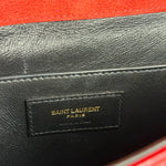 Saint Laurent Red Patent Vicky Chain Flap Bag