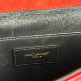 Saint Laurent Red Patent Vicky Chain Flap Bag