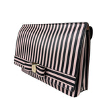Salvatore Ferragamo Pink/Black Striped Crossbody Bag