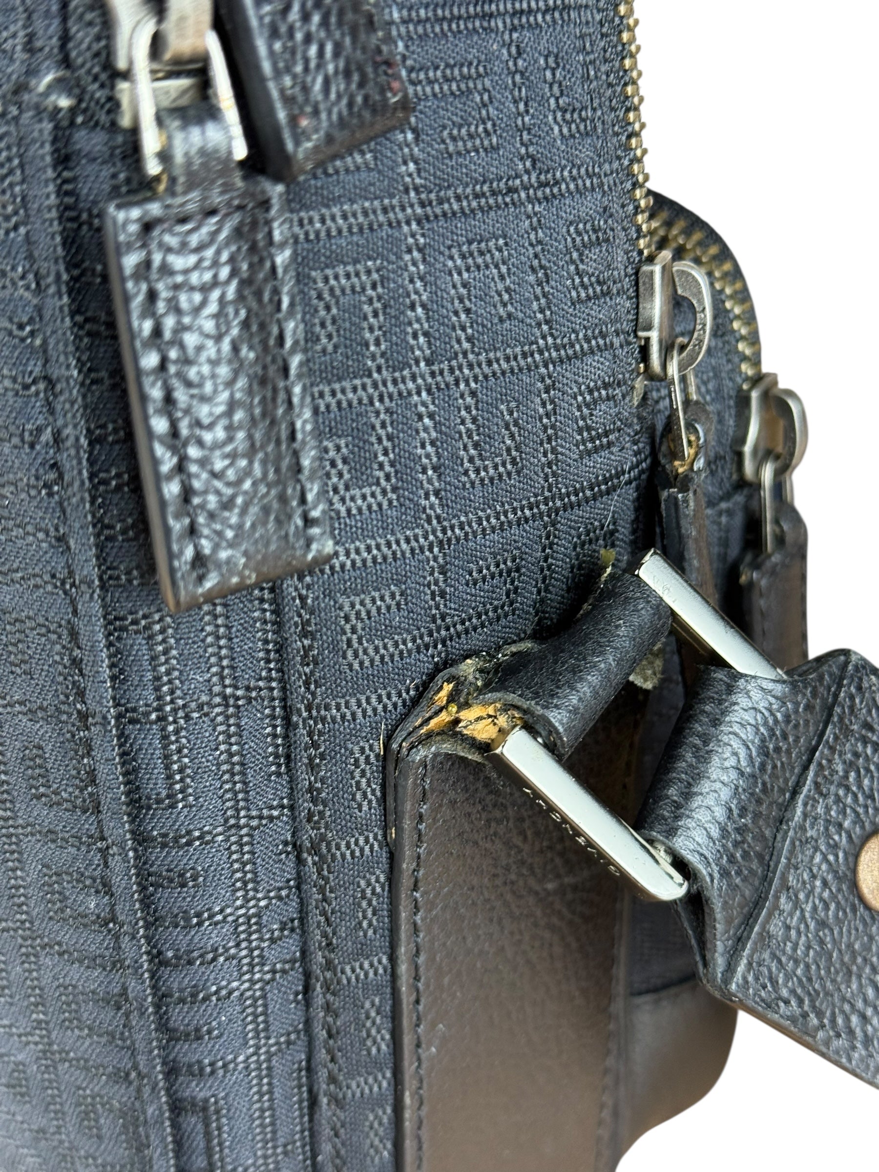 Givenchy Black Canvas Leather Lined Crossbody