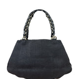 Fendi Bicolor Patent Leather Trim Mia Shoulder Bag