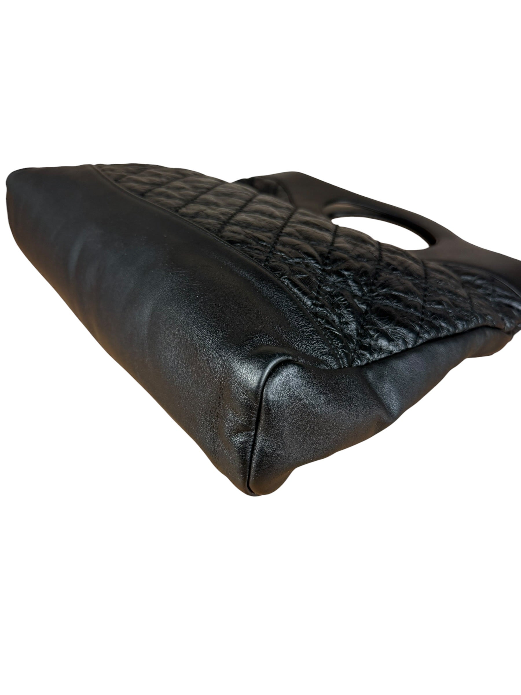 Chanel 31 Black Leather Quilted Shopping Clutch Shoulder Bag 2018