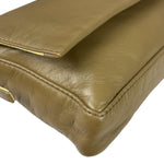 Fendi Camel Tan/Lime Yellow Leather Flap Pochette