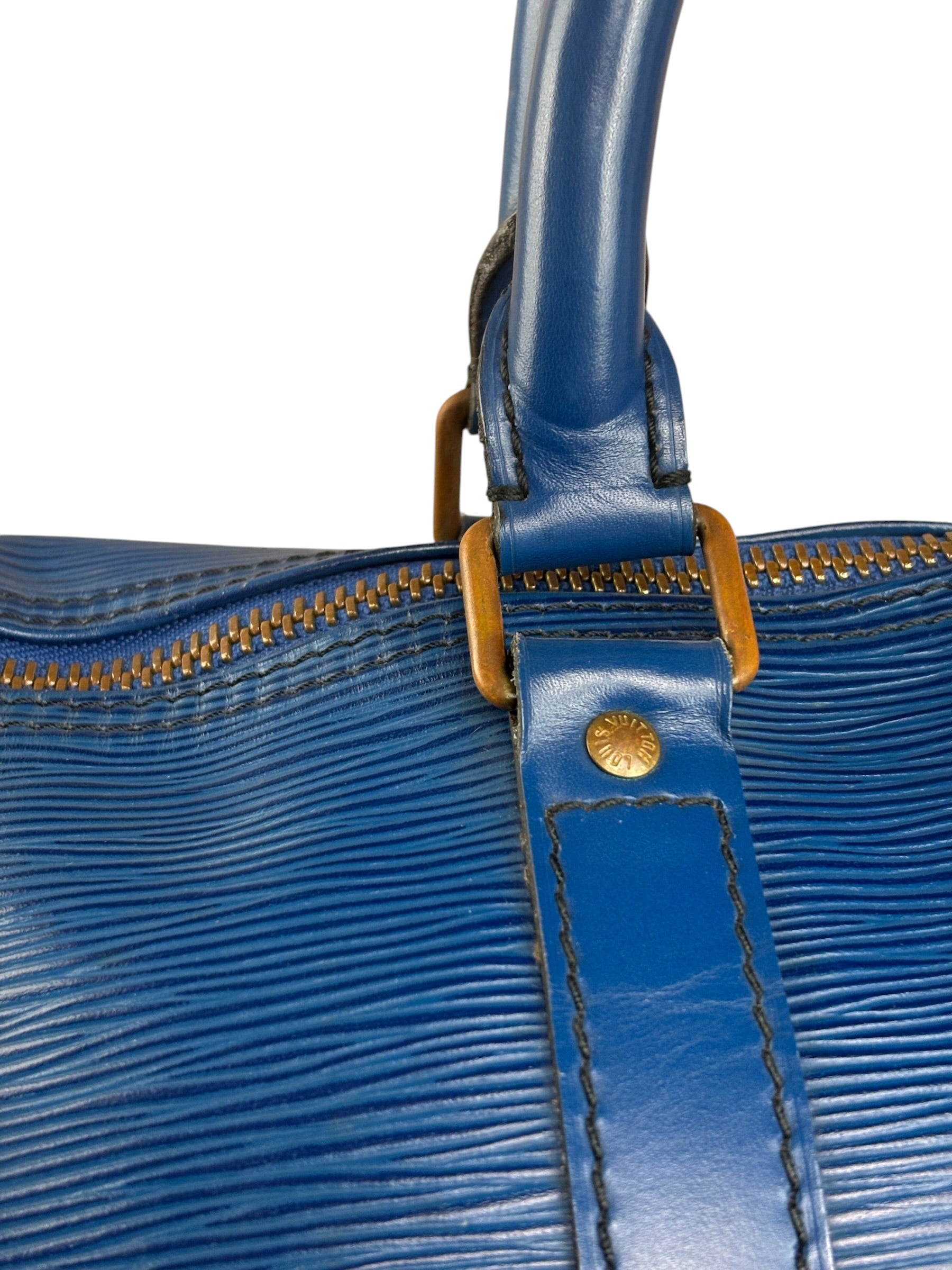 Louis Vuitton Blue Epi Leather Keepall 45