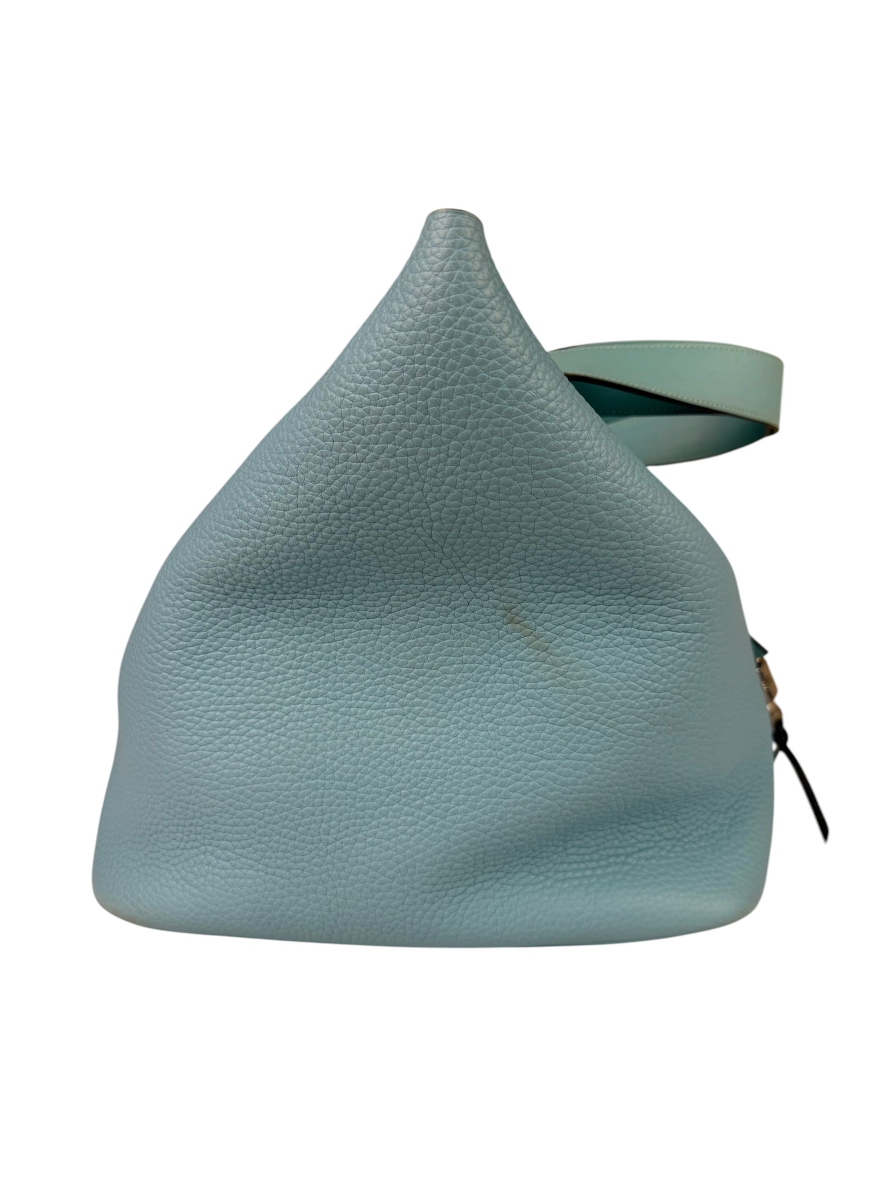 Hermes Blue Leather Picotin Lock 18 Bucket Bag