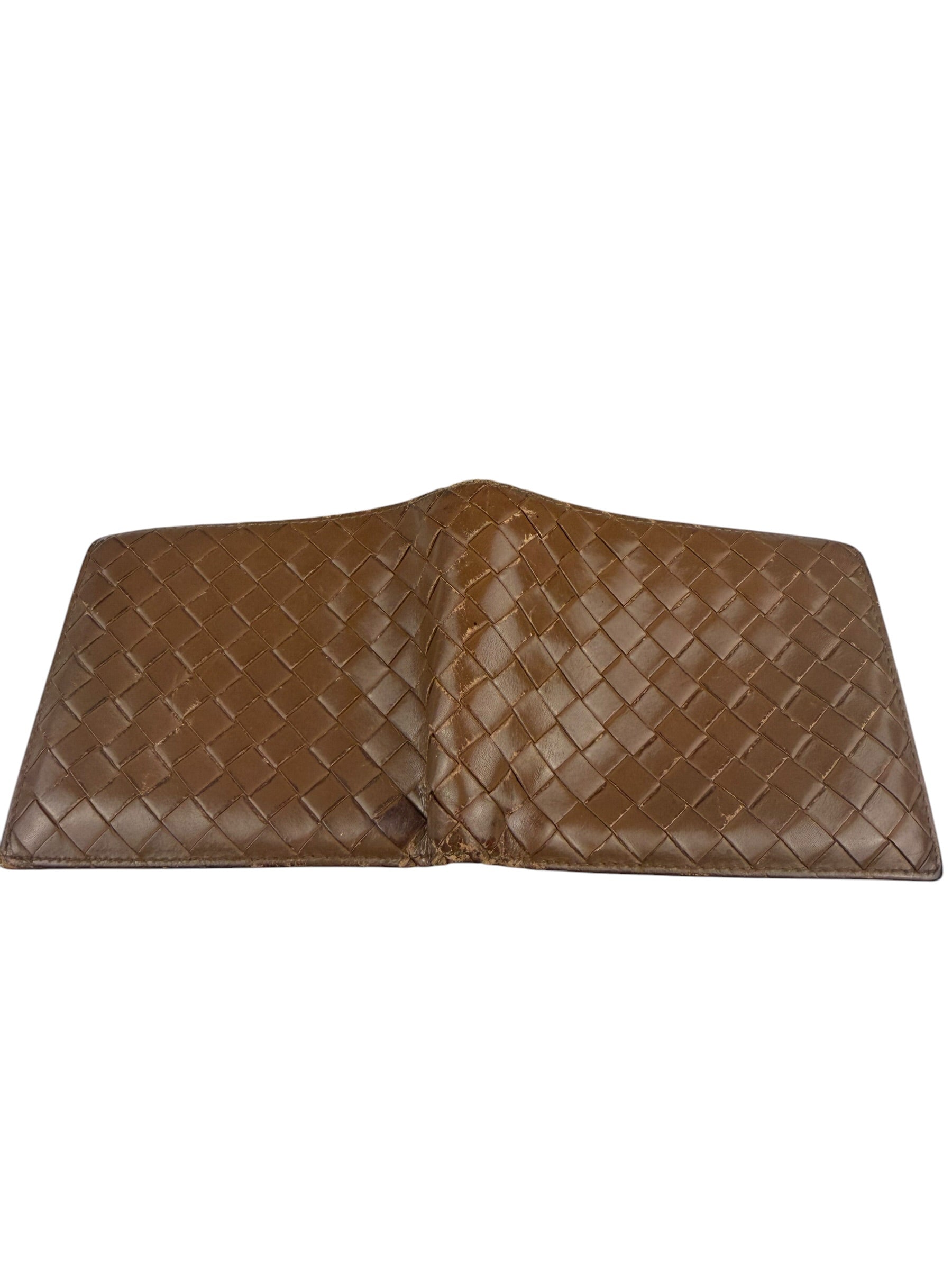Bottega Veneta Brown Intercciato Bifold Wallet