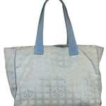 Chanel Blue Leather Trim New Travel Tote Bag 2002
