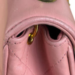 Chanel Vintage Pink Quilted Leather Trapezoid Flap Bag