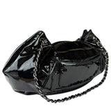 Chanel Black Patent Leather Camellia Petals Shoulder Bag 2010