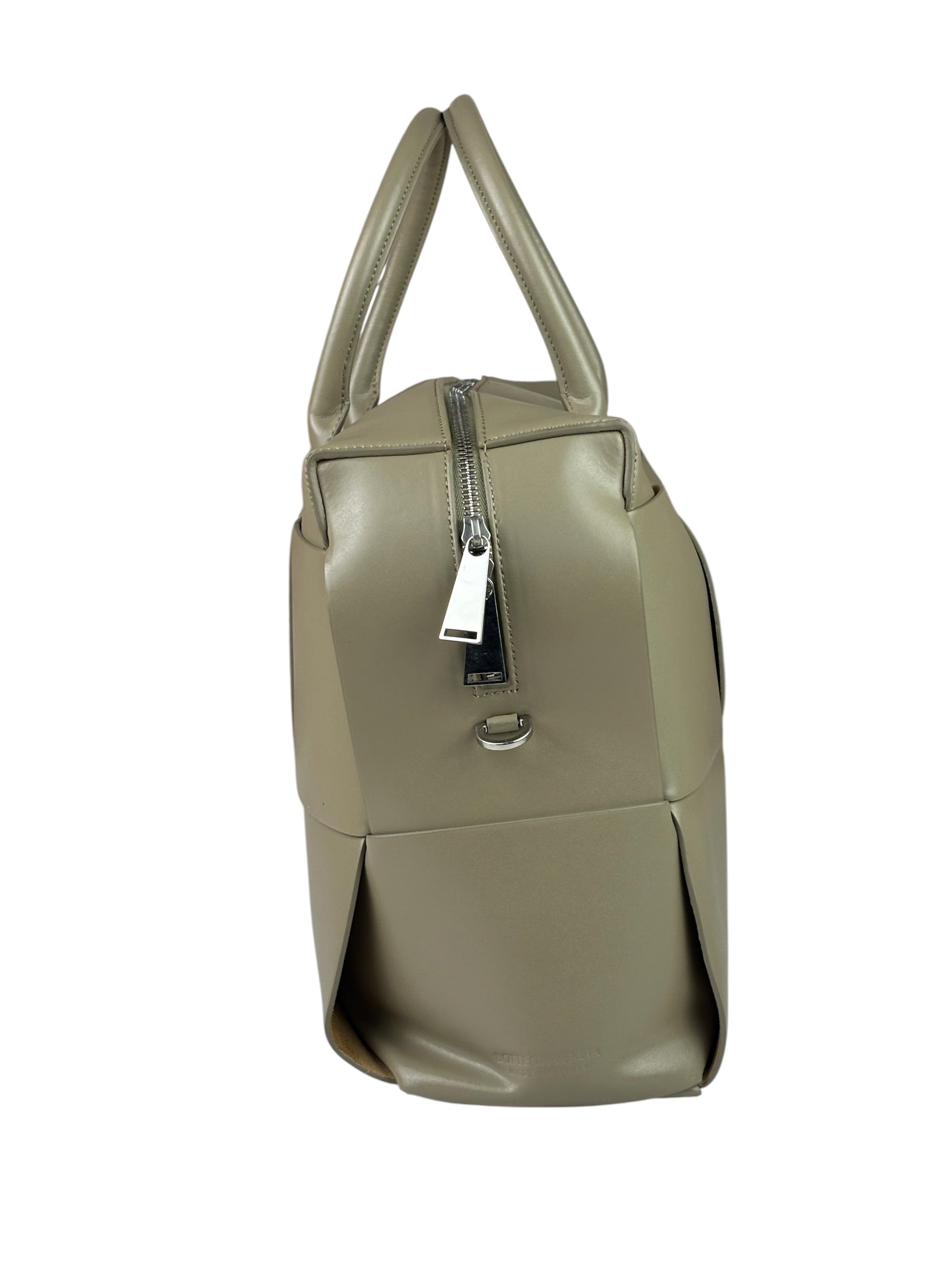 Bottega Veneta Olive Green Leather Intrecciato Arco Two-Way Bag