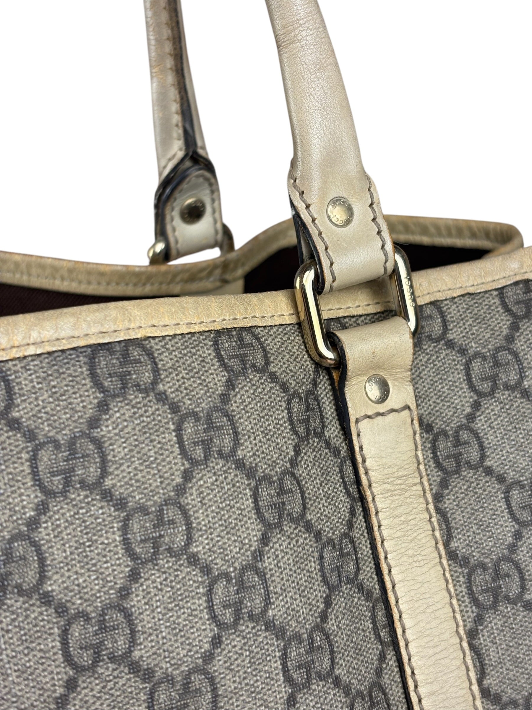 Gucci Beige GG Supreme Monogram Joy Vertical Tote Bag