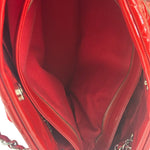 Chanel Red Patent Quilted Leather Large Just Mademoiselle Bowling Bag