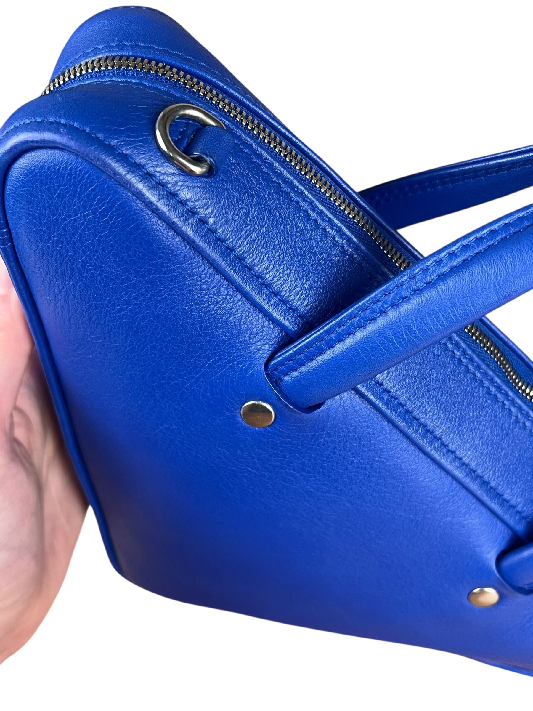 Balenciaga Royal Blue Leather Triangle 2Way Bag