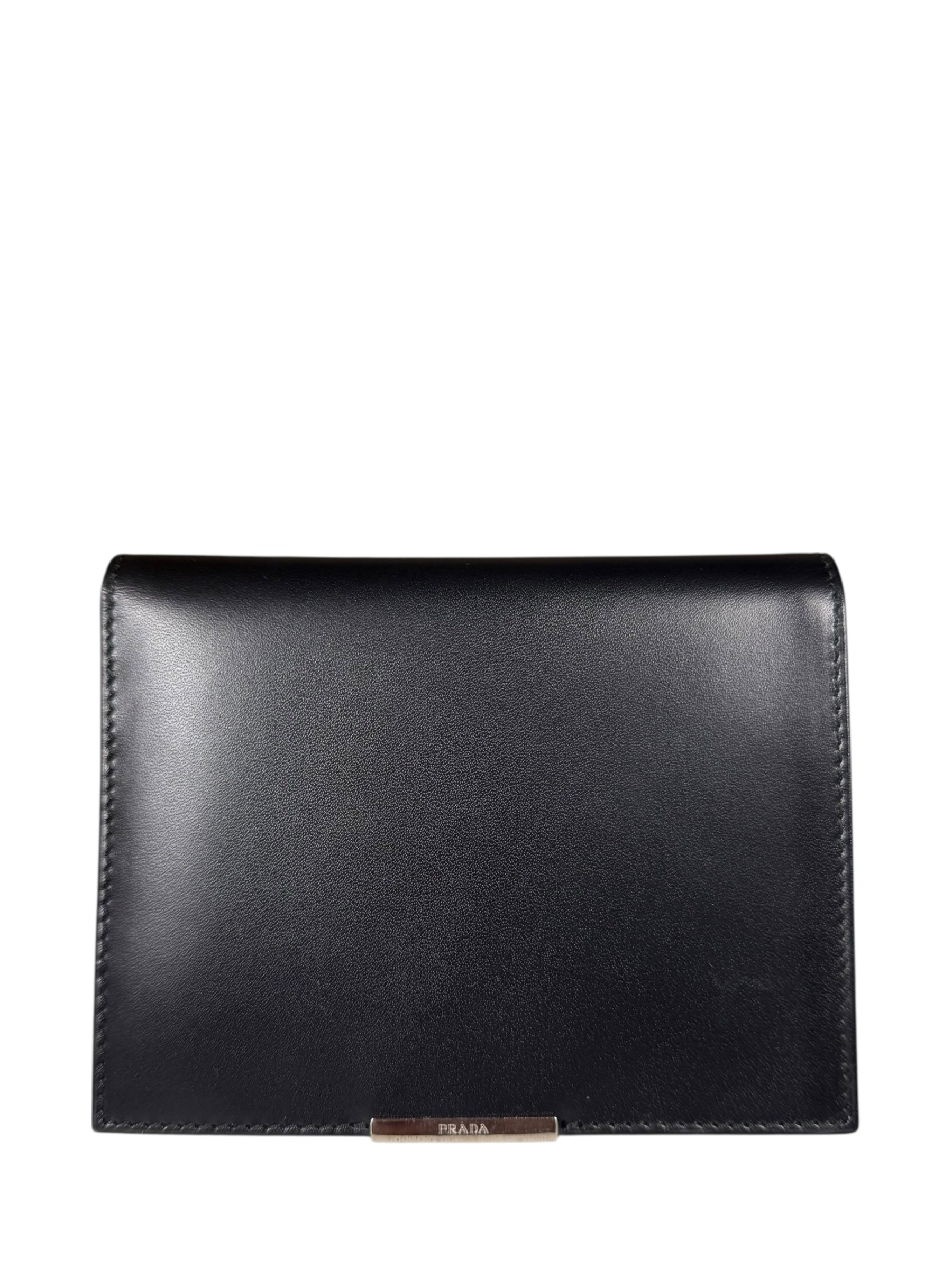 Prada Black Leather Bi-Fold Wallet