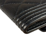Chanel Black Calfskin Quilted Flap Coin/Card Holder