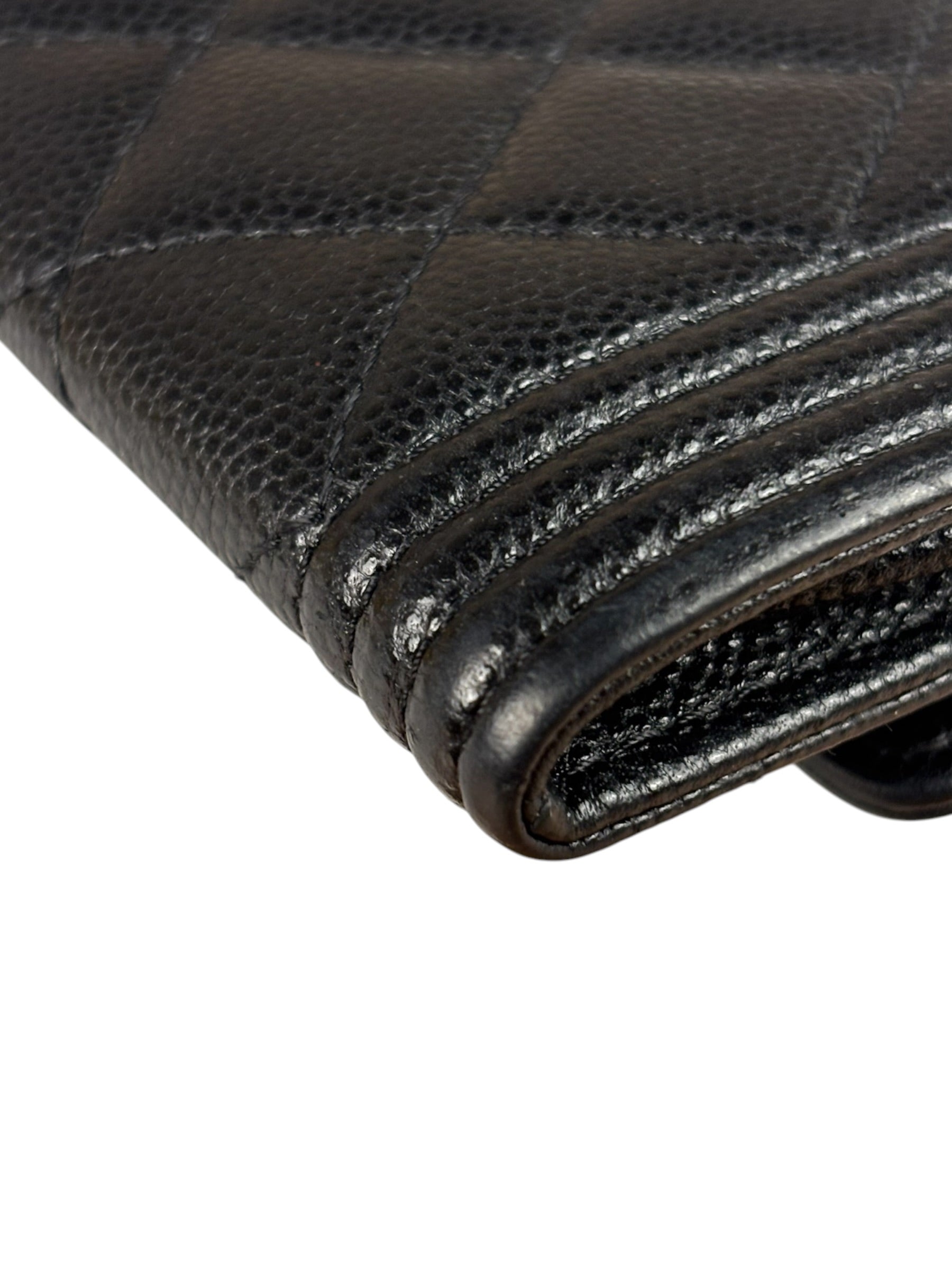 Chanel Black Calfskin Quilted Flap Coin/Card Holder