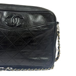 Chanel Vintage Black Quilted Lambskin Camera Bag 1986