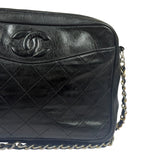 Chanel Vintage Black Quilted Lambskin Camera Bag 1986