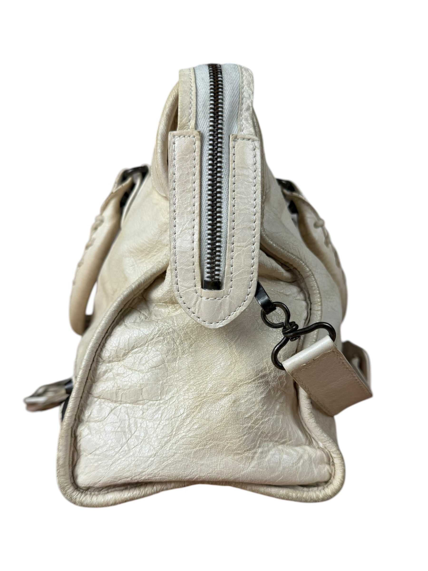 Balenciaga Ivory Leather Classic City Bag