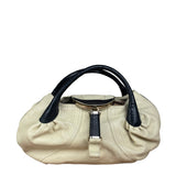 Fendi Off-White Grained Leather Spy Shoulder Bag