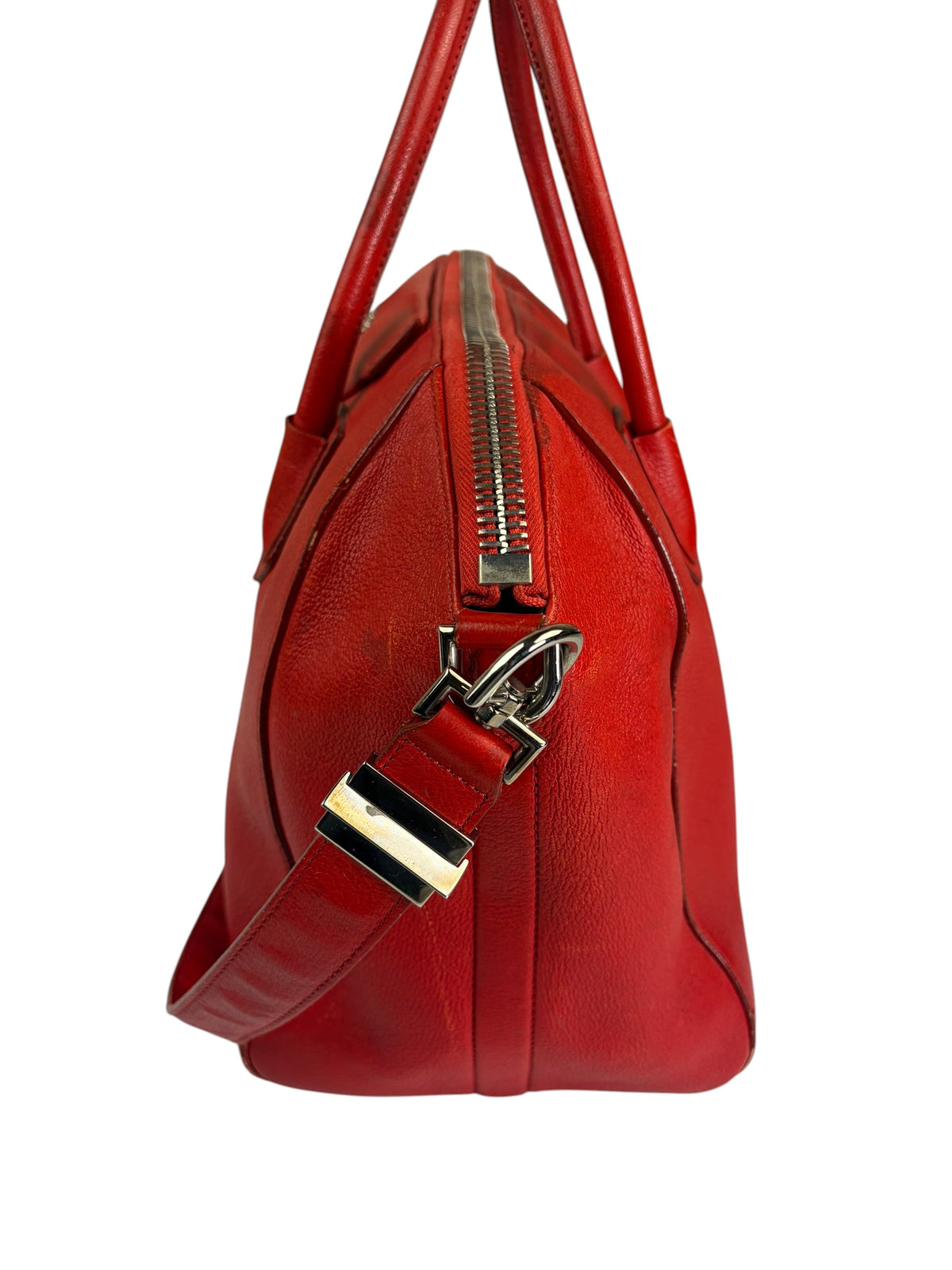 Givenchy Red Glazed Leather Medium Antigona Two-Way Bag