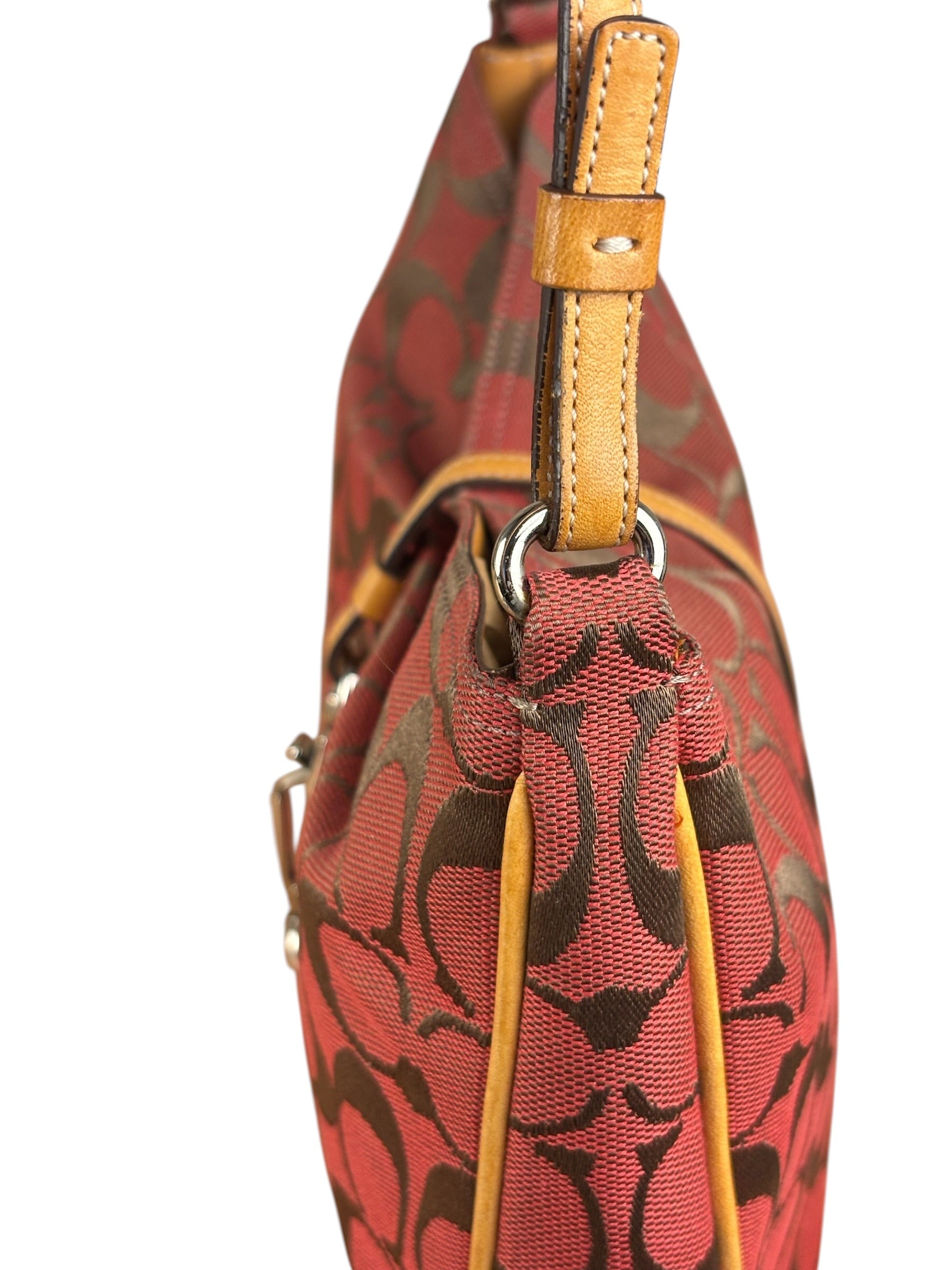 Coach Multicolor Leather Trim Signature Canvas Shoulder Bag