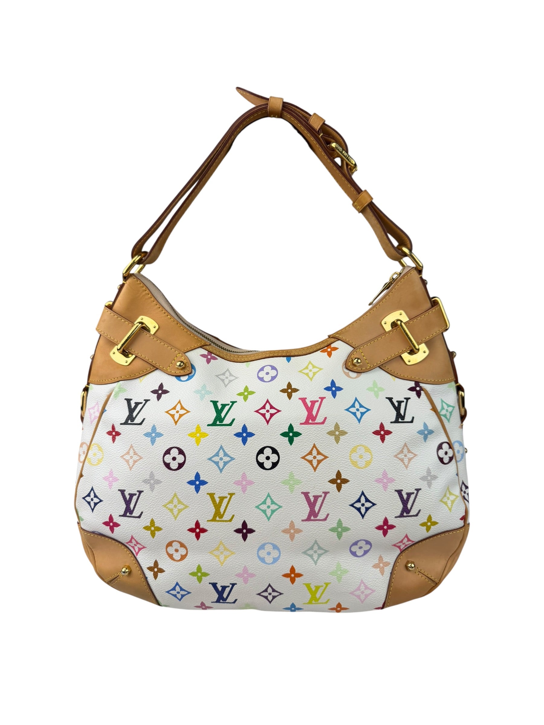 Louis Vuitton White Murakami Greta Hobo Shoulder Bag