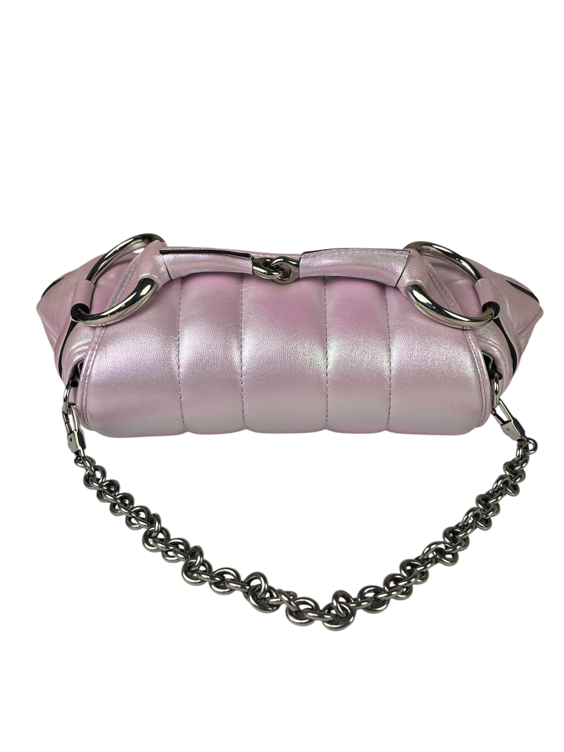 Gucci Escape Pink Leather Horsebit Shoulder Bag