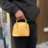 Celine Yellow Leather Dome 2Way Handbag