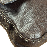 Fendi Selleria Brown Leather Stitched Baguette