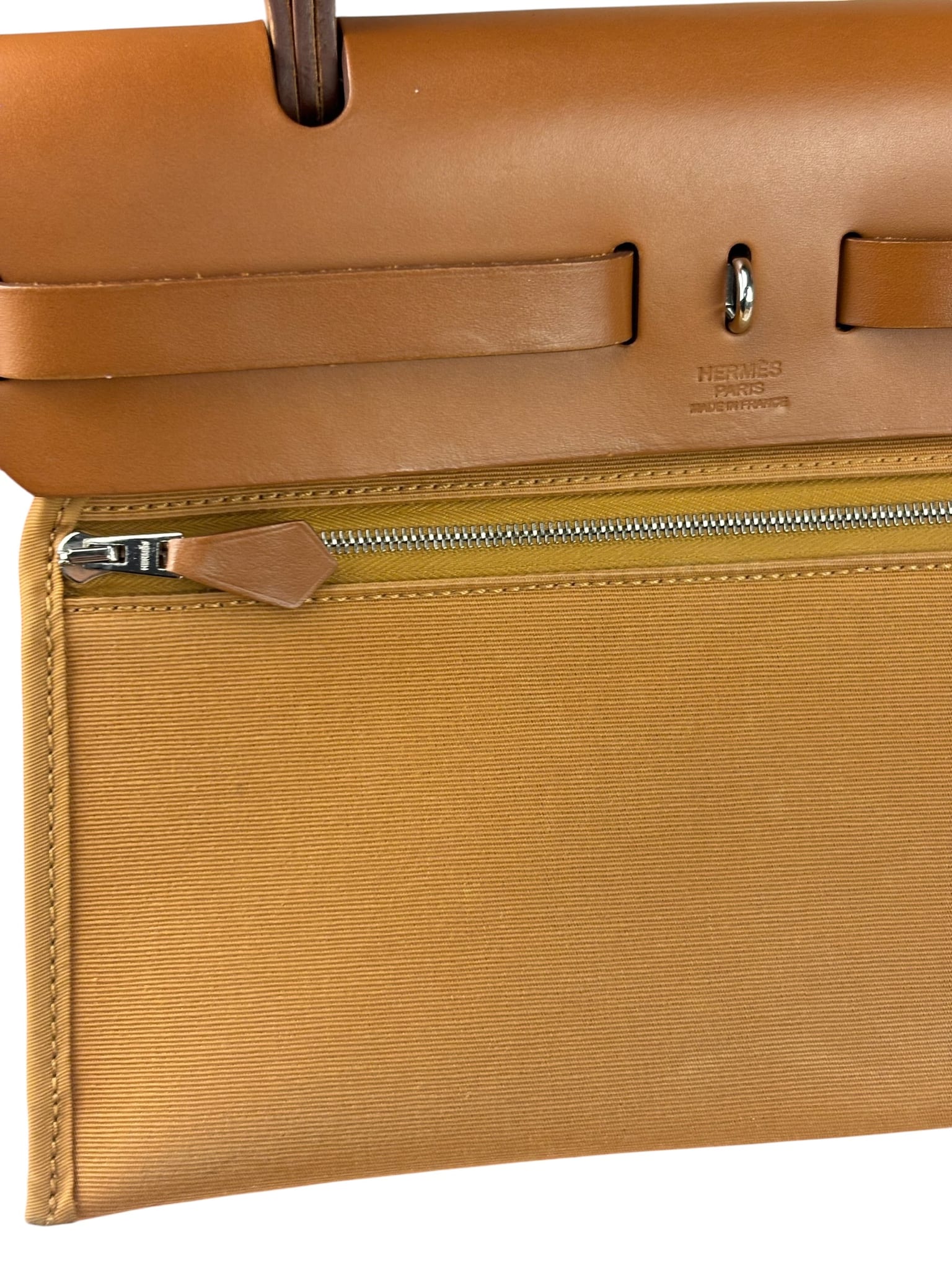 Hermes Pink/Brown Leather Trim Herbag Zip 31 Two-Way Bag