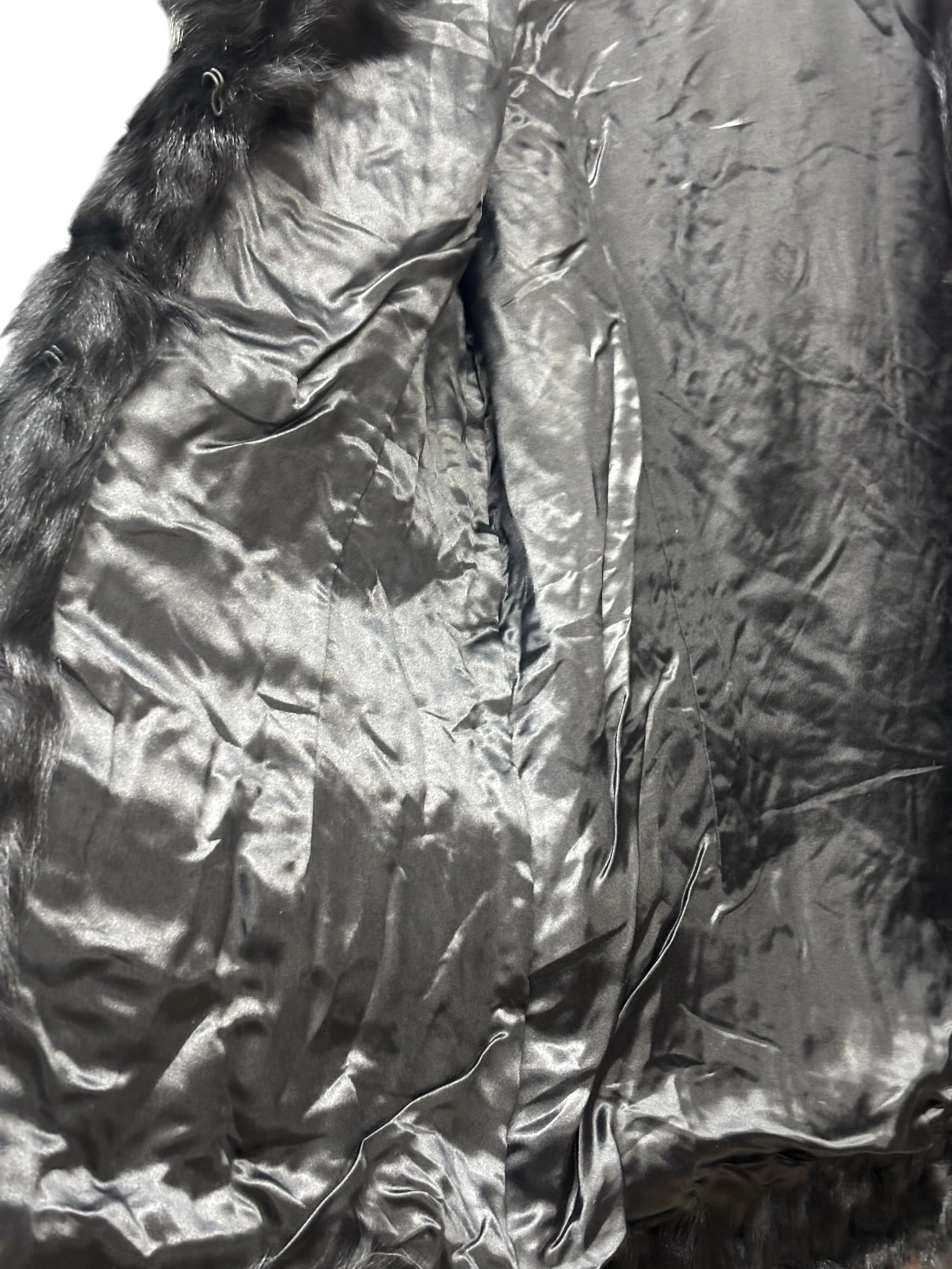 Moon Bat x Golden Leaf Vintage Black Rabbit Fur Coat