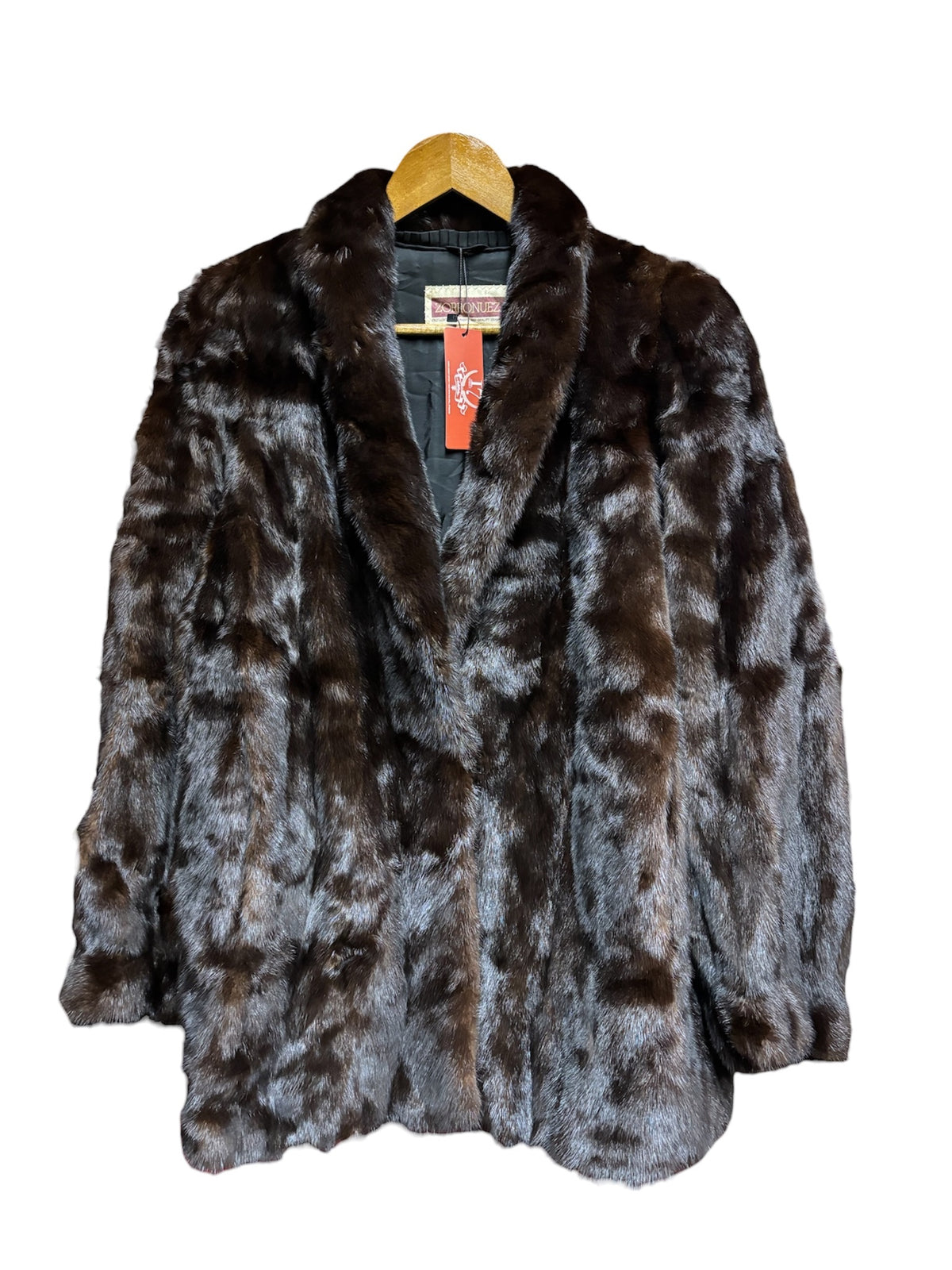 Vintage Azorronuez Dark Brown Mink Fur Coat