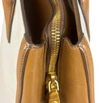 Miu Miu Beige/Brown Bicolor Leather Madras Handbag