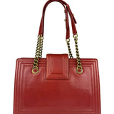 Chanel Red Leather Large Jetsetter Boy 2Way Handbag 2011