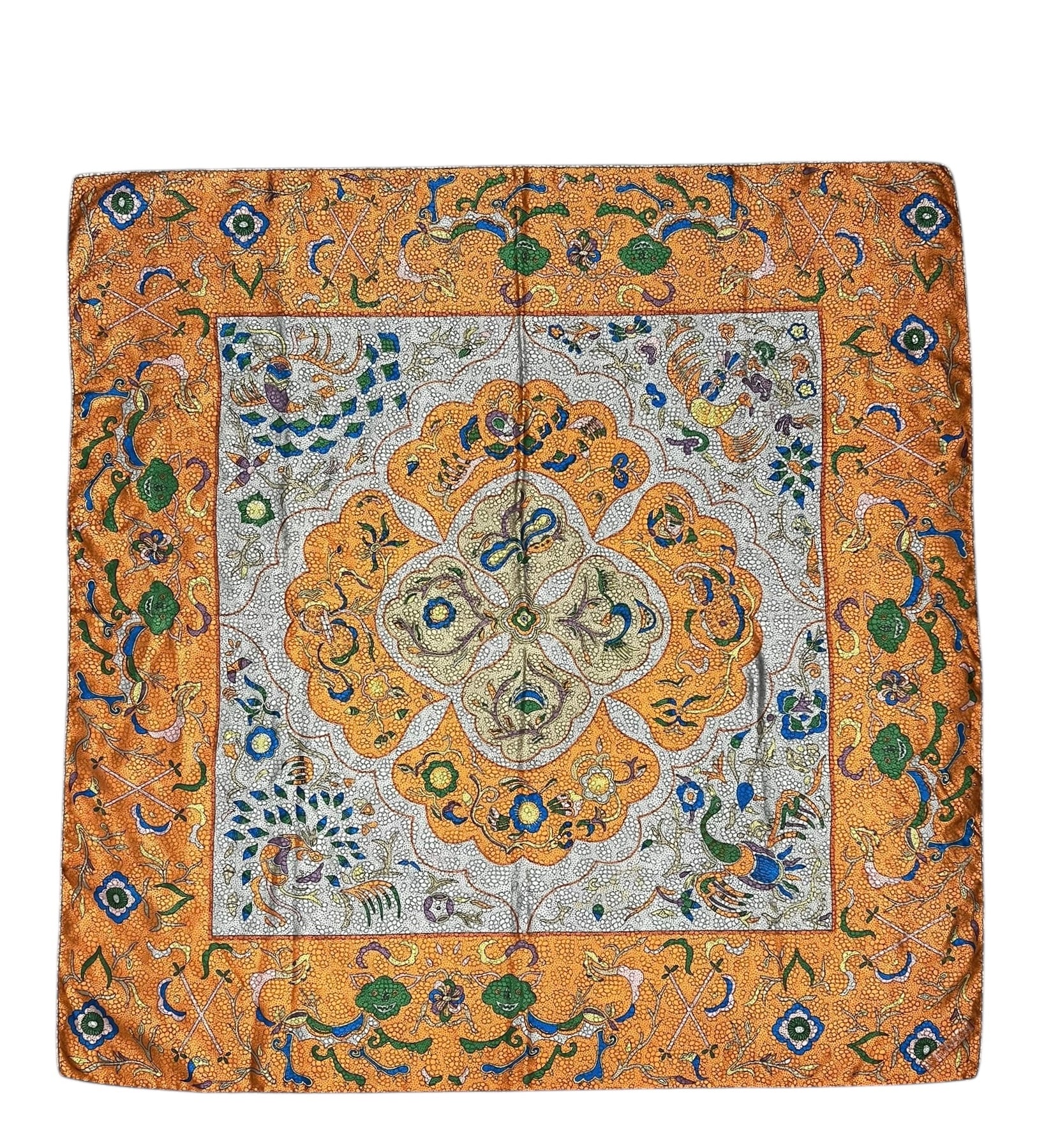 Fendi Silk Multicolor Textured Abstract Scarf