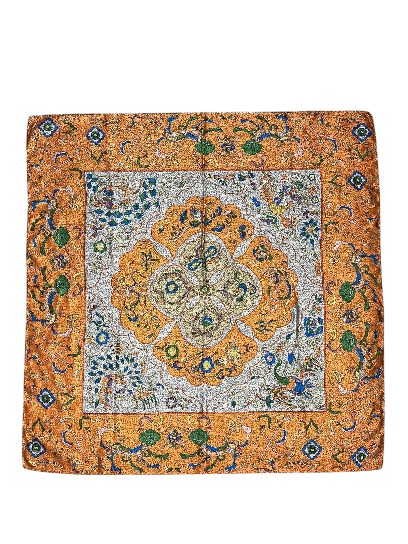 Fendi Silk Multicolor Textured Abstract Scarf