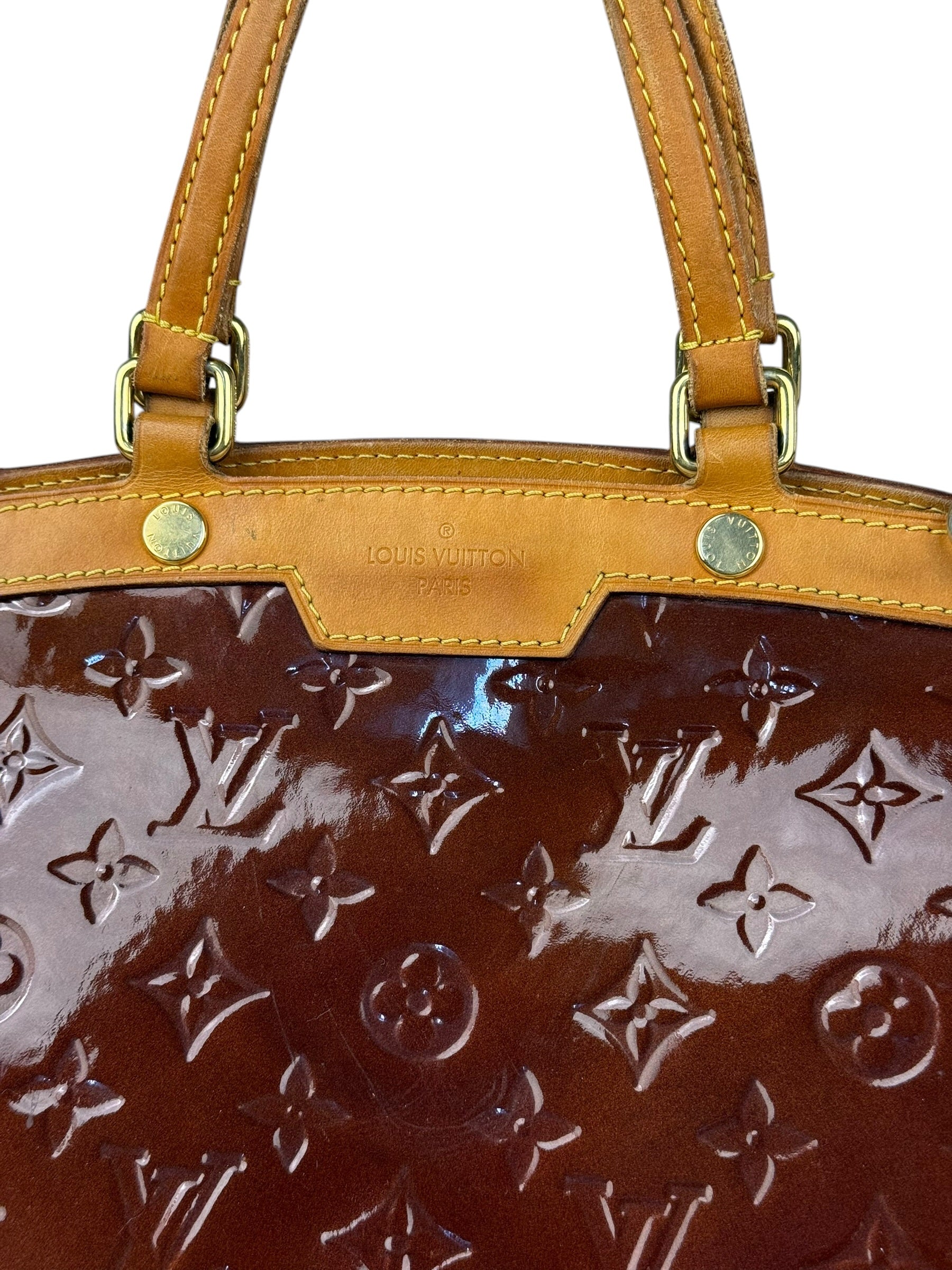 Louis Vuitton Bronze Monogram Vernis Brea MM 2Way Handbag