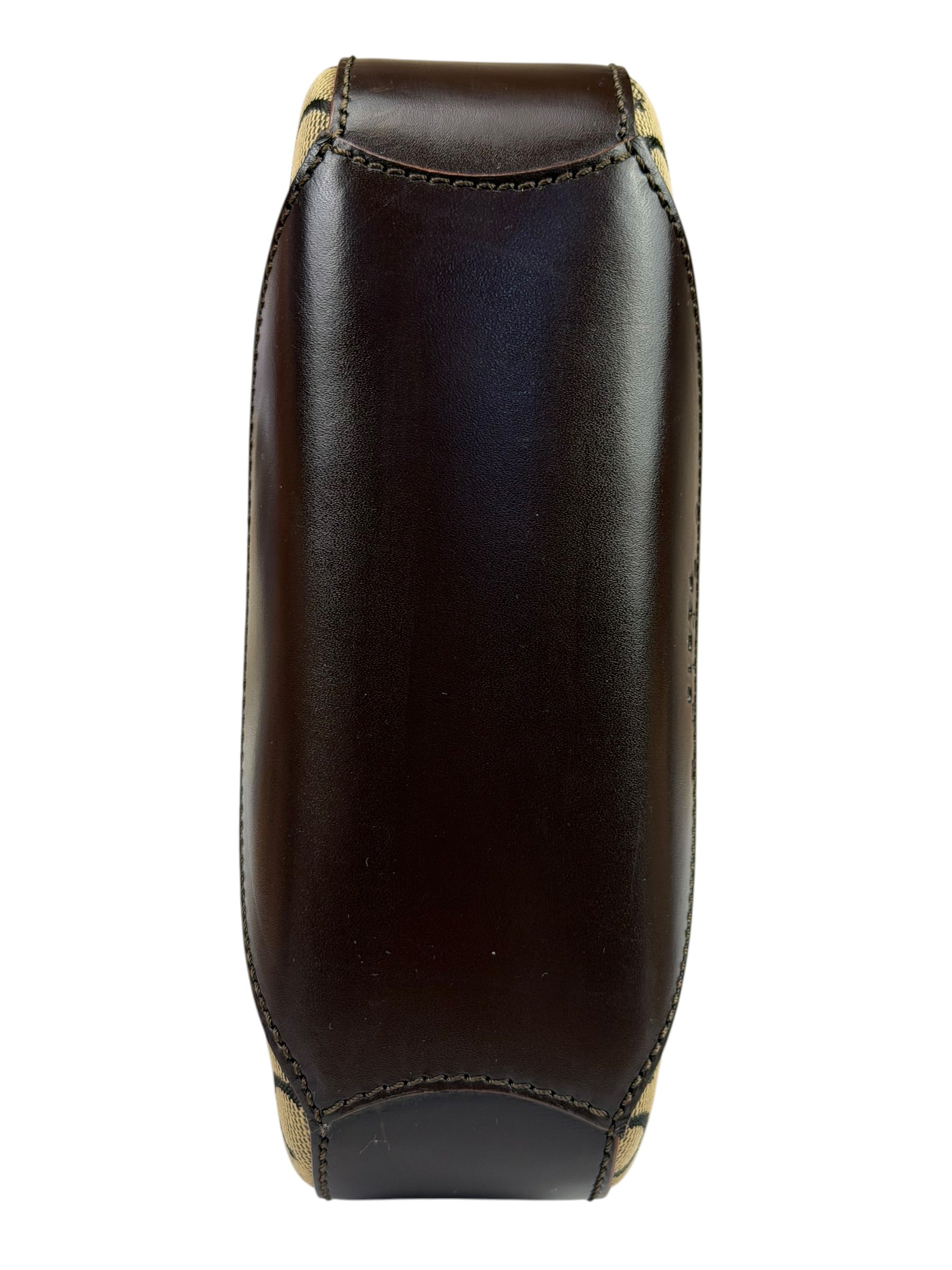 Celine Brown Leather Trim C Macadam Hobo Bag