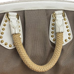 Prada Beige Vitello Trimmed Canapa Bag