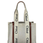 Chloé Canvas Beige/Brown Medium Woody Tote